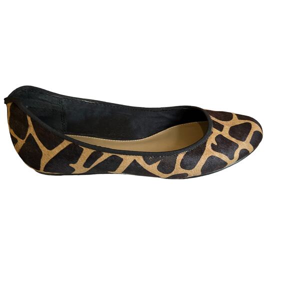 Liz Claiborne Round Toe Calf Hair Ballet Flats Giraffe Animal Print 7 - Picture 2 of 8